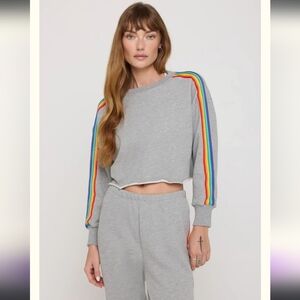 NEW! Spiritual Gangster, Cropped Pullover - Rainbow, Size Med, MSRP $148